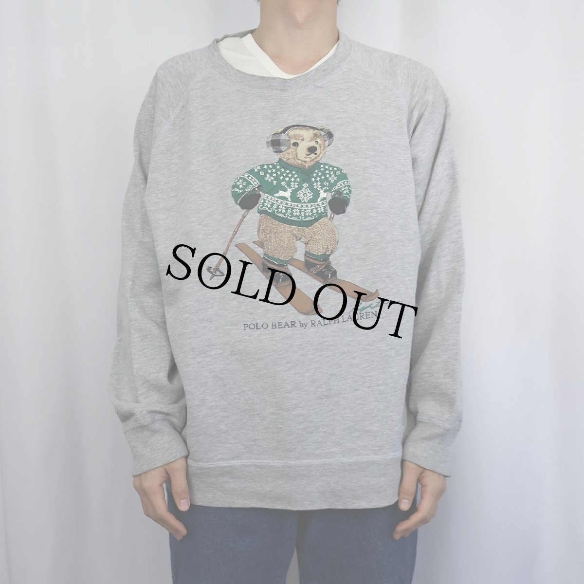 画像2: POLO Ralph Lauren ポロベア プリントスウェット M (2)