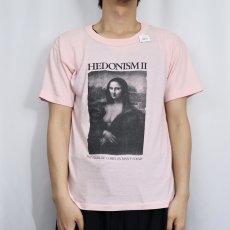 画像2: 80's HEDONISM II モナリザパロディ プリントTシャツ L (2)