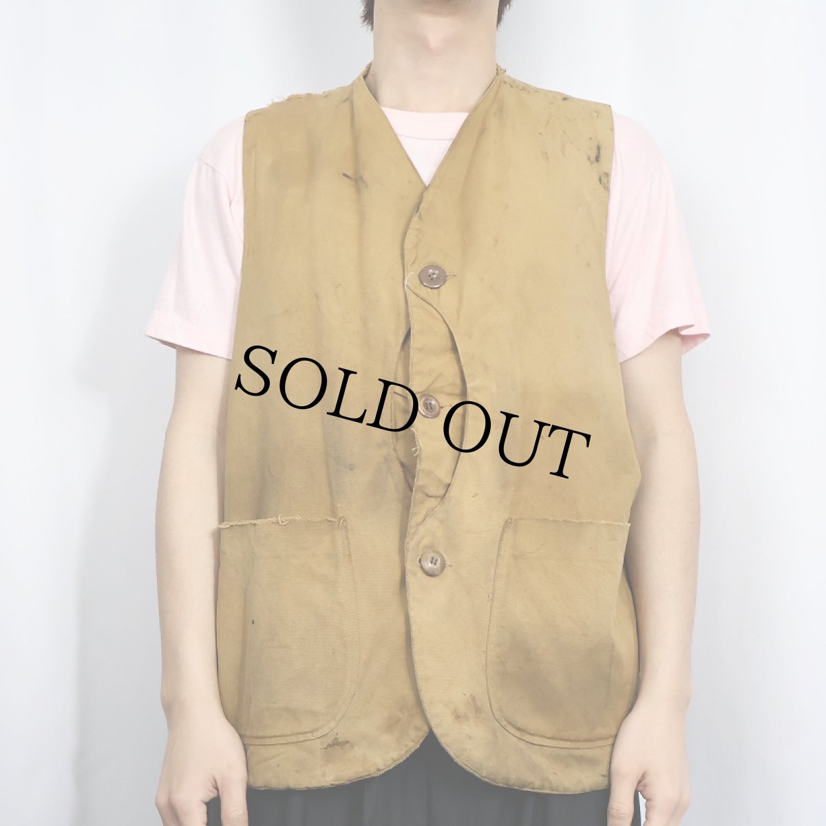 画像2: 50's UTICA DUXBAK CORP ハーフムーン ハンティングベスト size42 (2)