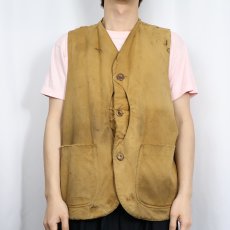 画像2: 50's UTICA DUXBAK CORP ハーフムーン ハンティングベスト size42 (2)