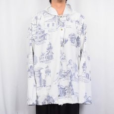 画像2: 90's MICHIGAN RAG CO. USA製 ライトハウス柄 コットン×ポリ パーカー (2)