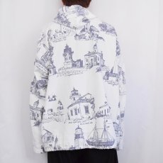 画像3: 90's MICHIGAN RAG CO. USA製 ライトハウス柄 コットン×ポリ パーカー (3)