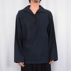 画像2: LE GLAZIK FRANCE製 フィッシャーマンスモック BLACK size42 (2)