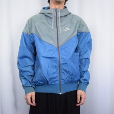 画像2: 80's NIKE 紺タグ 切り替えナイロンジャケット XL (2)