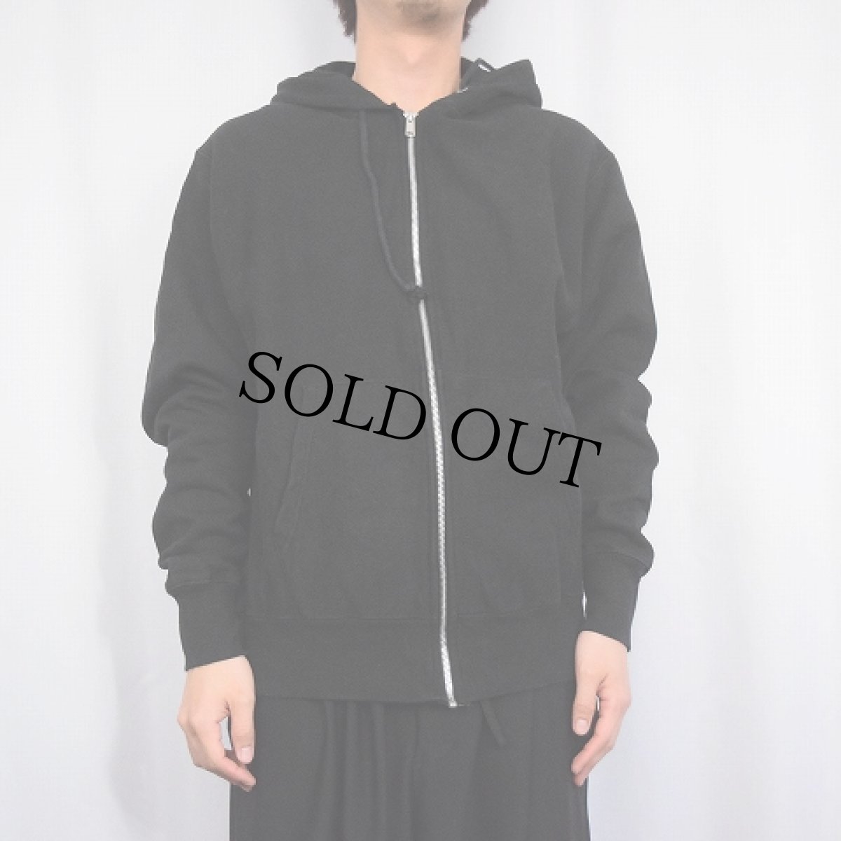 画像2: 2000's Champion REVERSE WEAVE 無地スウェットジップパーカー BLACK M (2)