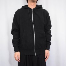 画像2: 2000's Champion REVERSE WEAVE 無地スウェットジップパーカー BLACK M (2)