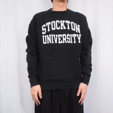 画像2: Champion REVERSE WEAVE "STOCKTON UNIVERSITY" プリントスウェット BLACK S (2)