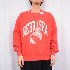 画像2: 90's RUSSELL ATHLETIC USA製 "HIGH COTTON" 前V プリントスウェット XL (2)