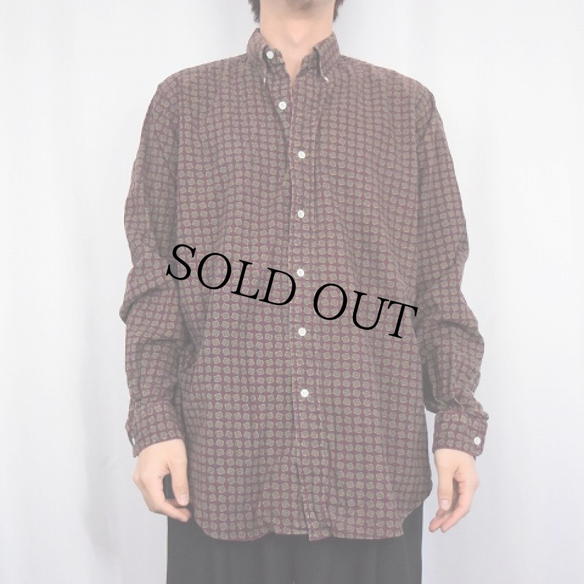 画像2: Ralph Lauren "CLASSIC FIT" 総柄 コーデュロイボタンダウンシャツ M (2)