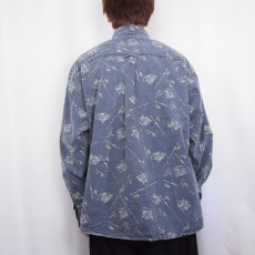 画像3: 90's Woolrich USA製 フィッシング柄 コットンボタンダウンシャツ XL (3)