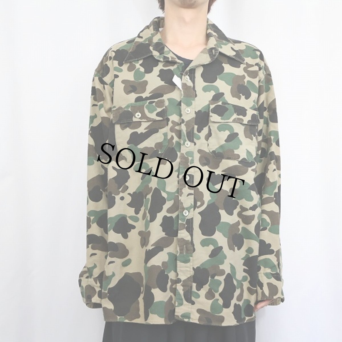 画像2: 80's L.L.Bean USA製 ダックハンターカモ柄 シャモアクロスシャツ size19 (2)