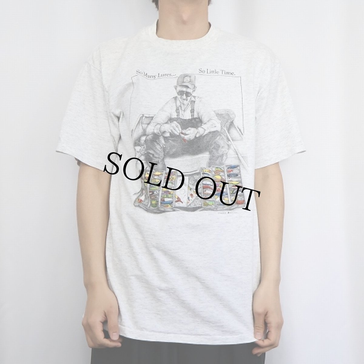 画像2: 90's "So Many Lures... So Little Time." フィッシングプリントTシャツ L (2)