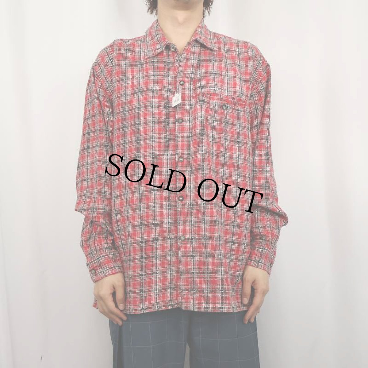 画像2: bitch skateboards チェック柄 ライトネルシャツ M (2)