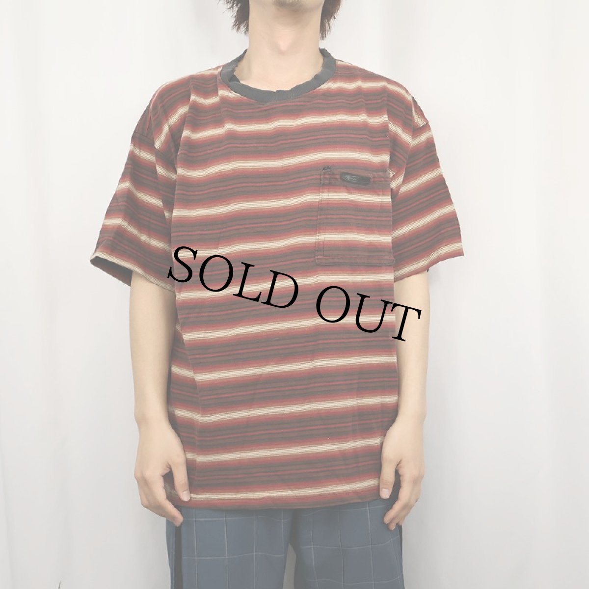 画像2: 〜90's O'NEILL ボーダー柄 ポケットTシャツ (2)