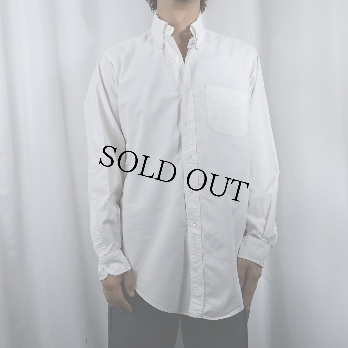 画像2: 90's Brooks Brothers Makers USA製 コットンボタンダウンシャツ 15 1/2-3 (2)