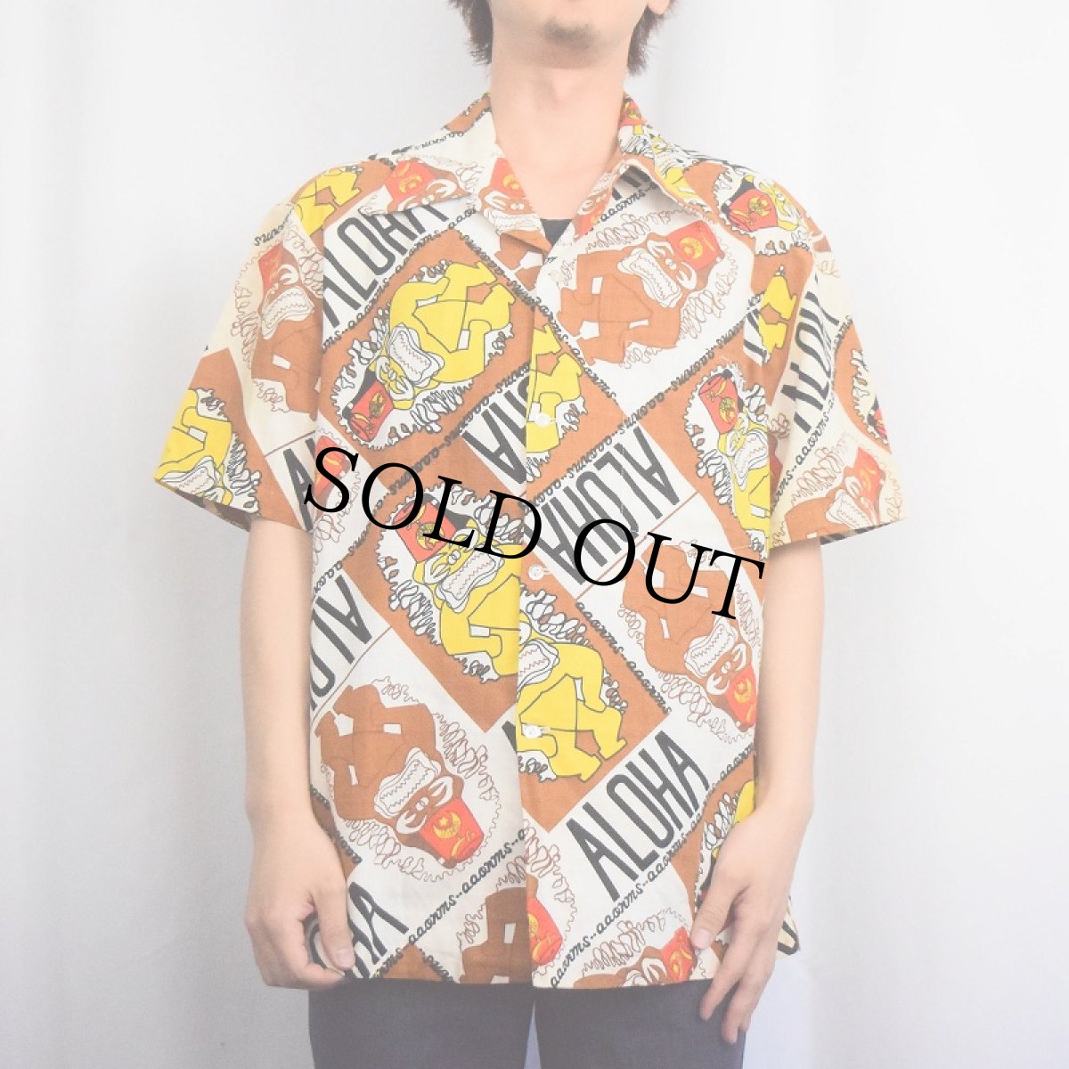 画像2: 70's Ui-Maikai 総柄コットンアロハシャツ (2)