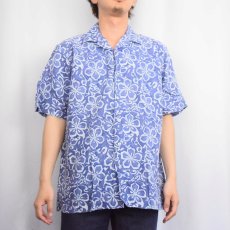 画像2: POLO Ralph Lauren "CALDWELL" 花柄 リネン×コットン アロハシャツ M (2)