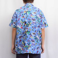 画像3: POLO Ralph Lauren ポロベア オールオーバーパターン コットンアロハシャツ M (3)