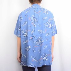 画像3: 90's POLO SPORT Ralph Lauren オールオーバーパターン レーヨンアロハシャツ M (3)