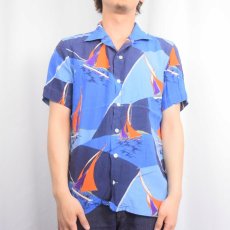 画像2: POLO Ralph Lauren "CUSTOM FIT" オールオーバーパターン ビスコースアロハシャツ S (2)