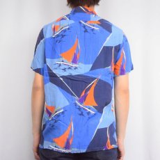 画像3: POLO Ralph Lauren "CUSTOM FIT" オールオーバーパターン ビスコースアロハシャツ S (3)
