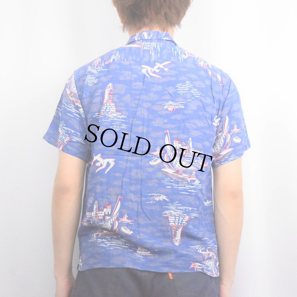 画像3: POLO Ralph Lauren オールオーバーパターン レーヨンアロハシャツ M (3)