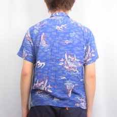 画像3: POLO Ralph Lauren オールオーバーパターン レーヨンアロハシャツ M (3)