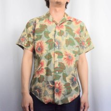 画像2: 90's POLO Ralph Lauren USA製 花柄 コットンアロハシャツ L (2)
