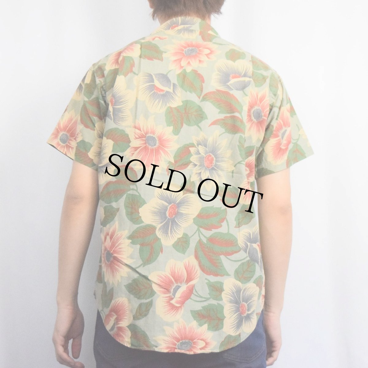 画像3: 90's POLO Ralph Lauren USA製 花柄 コットンアロハシャツ L (3)