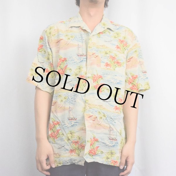 90s ラルフローレン ビンテージ 総柄 開襟 半袖 アロハ シャツ M 90's Polo Ralph Lauren Cotton Hawaiian Shirt XL / ポロ