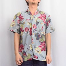 画像2: 80〜90's Ralph Lauren POLO COUNTRY 花柄 コットンアロハシャツ S (2)