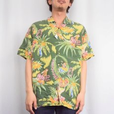 画像2: POLO Ralph Lauren フラガール柄 ビスコースアロハシャツ L (2)