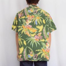 画像3: POLO Ralph Lauren フラガール柄 ビスコースアロハシャツ L (3)