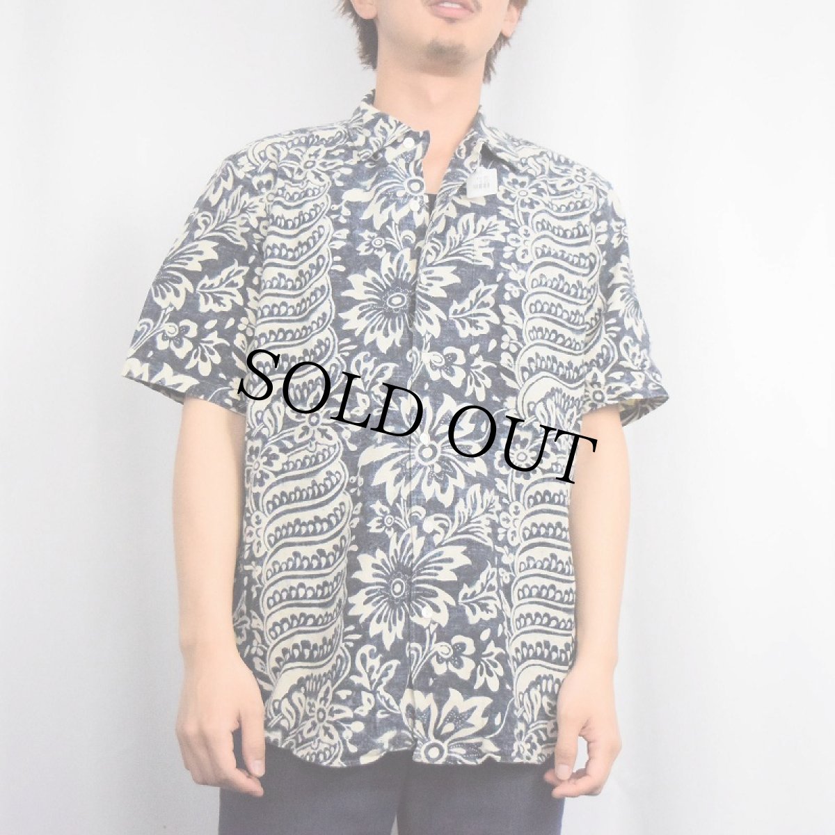 画像2: POLO Ralph Lauren "BONNARD" オールオーバーパターン リネン×コットン アロハシャツ S (2)