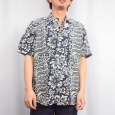画像2: POLO Ralph Lauren "BONNARD" オールオーバーパターン リネン×コットン アロハシャツ S (2)