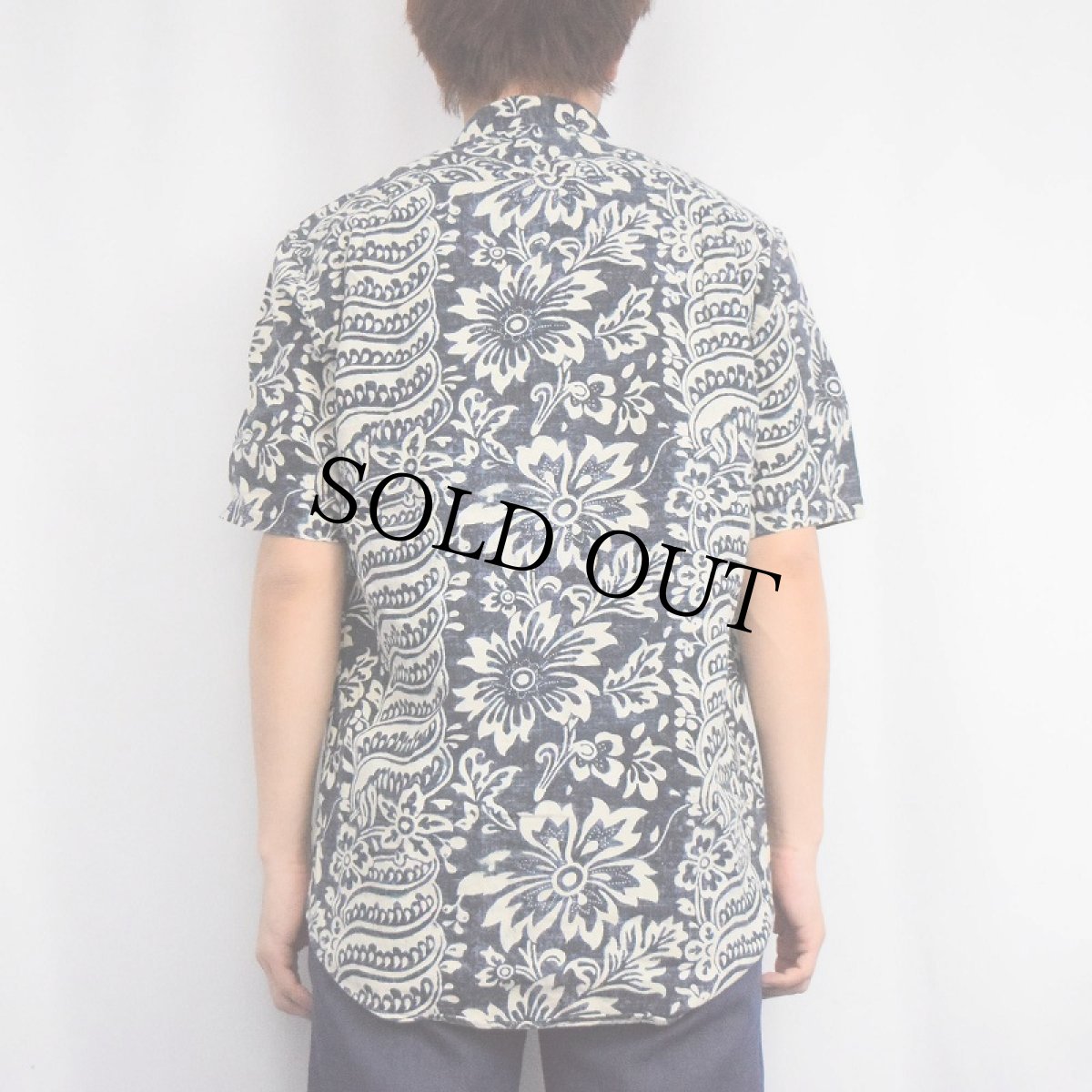 画像3: POLO Ralph Lauren "BONNARD" オールオーバーパターン リネン×コットン アロハシャツ S (3)