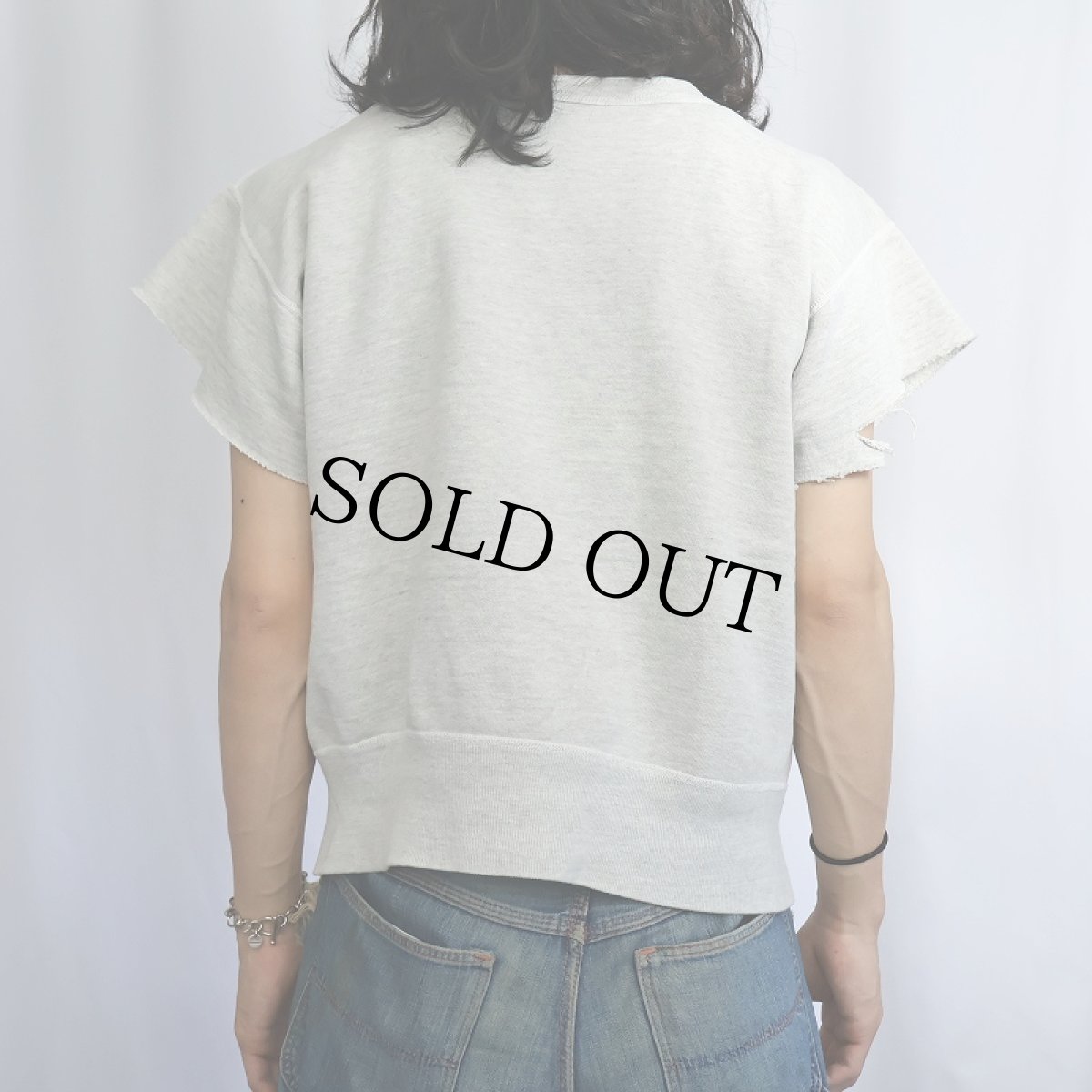 画像3: 50's 前V カットオフスリーブ 無地スウェット (3)