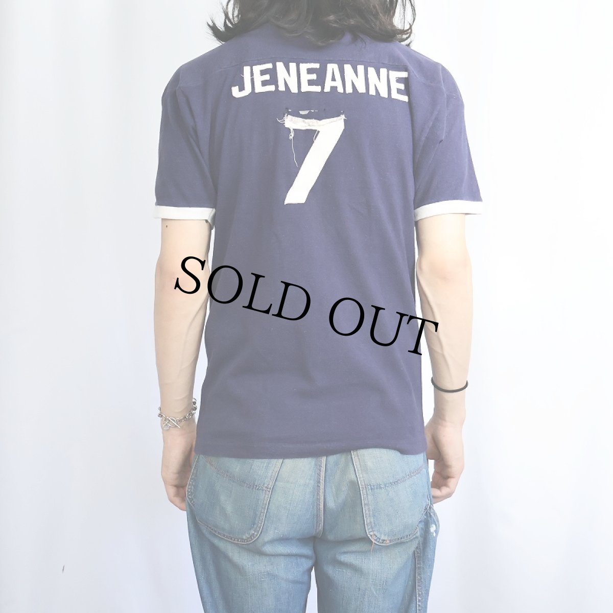 画像3: 60's SOUTHERN ATHLETIC ナンバリング リンガーTシャツ NAVY M (3)