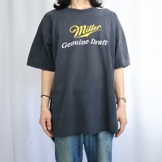 画像2: 90's Miller ビールメーカー ロゴプリントTシャツ BLACK (2)
