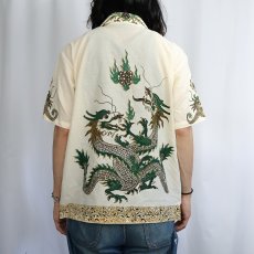 画像3: 70's JAVA BATIK ドラゴン柄 コットンシャツ XL (3)