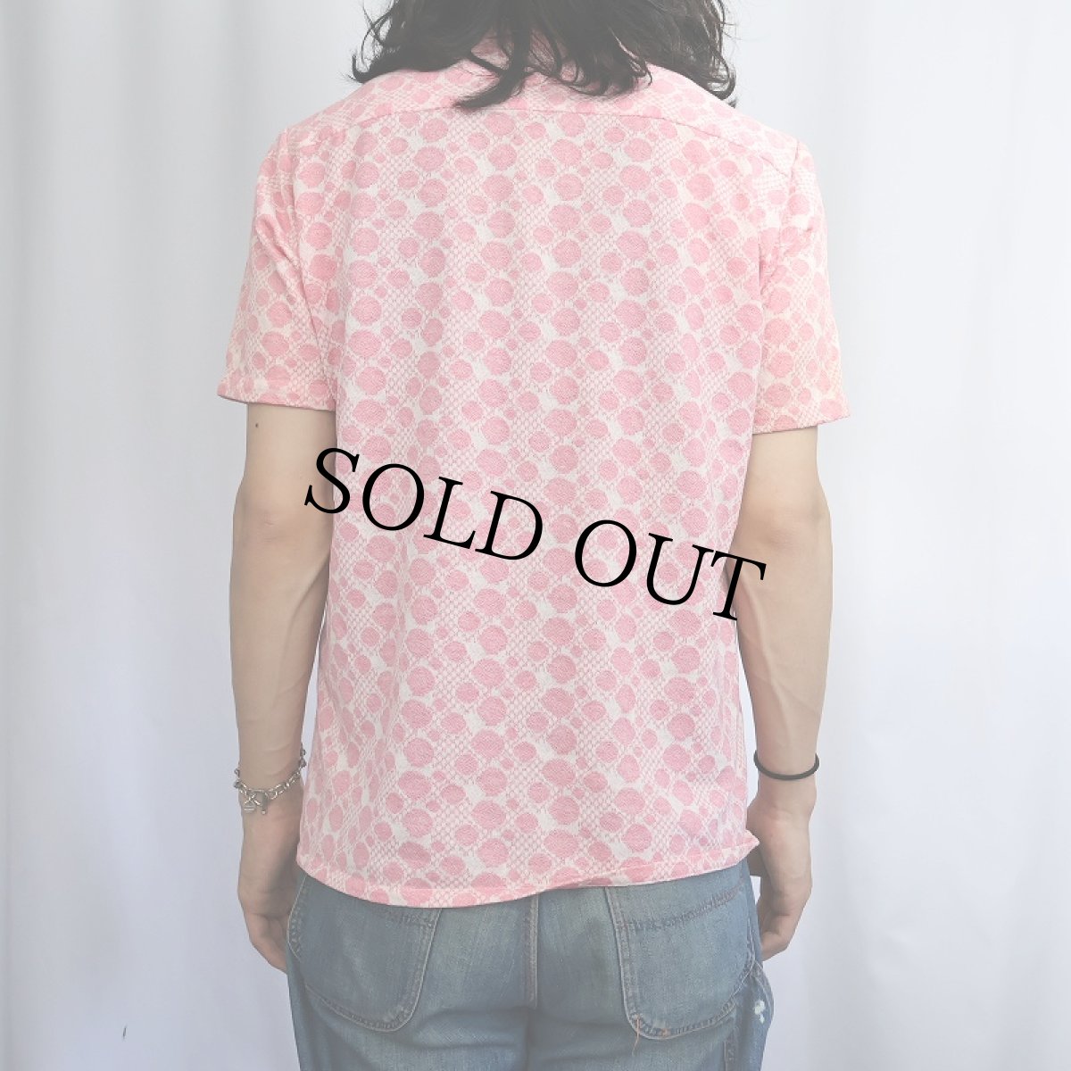 画像3: 70's Donegal ジャガード織り 総柄シャツ M (3)