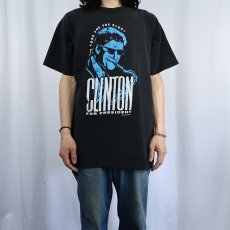 画像2: 90's BILL CULINTON USA製 アメリカ元大統領 プリントTシャツ BLACK XL (2)