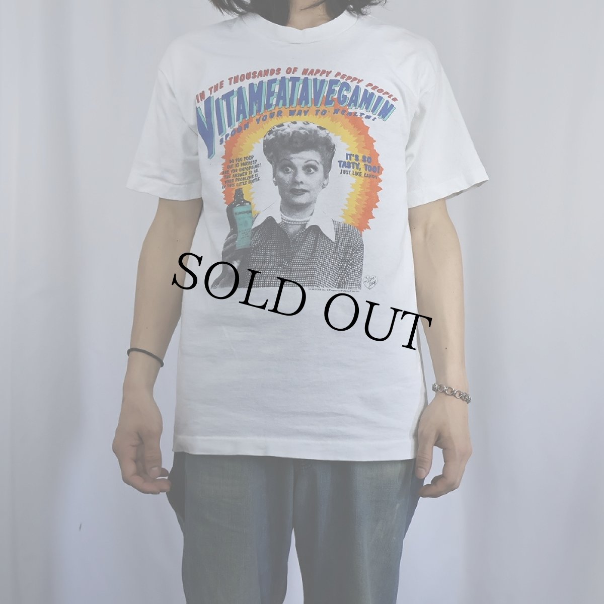 画像2: 90's I Love Lucy USA製 "Vitameatavegamin" テレビドラマ プリントTシャツ L (2)