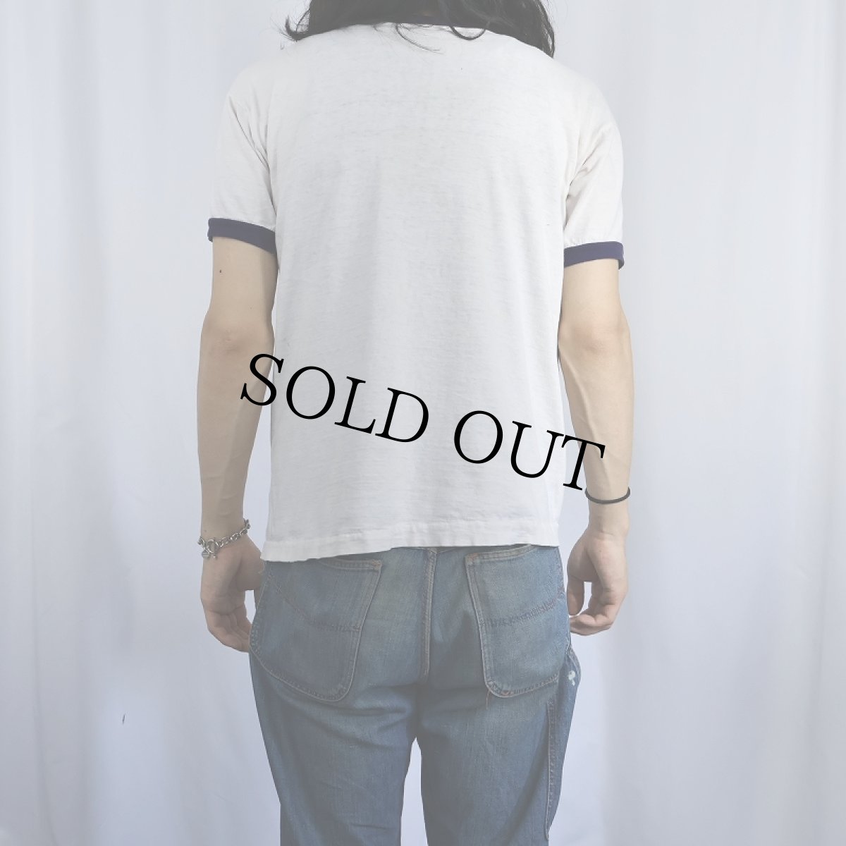 画像3: 60's Champion C中ランタグ "FRESHMAN CAMP" プリントリンガーTシャツ L (3)