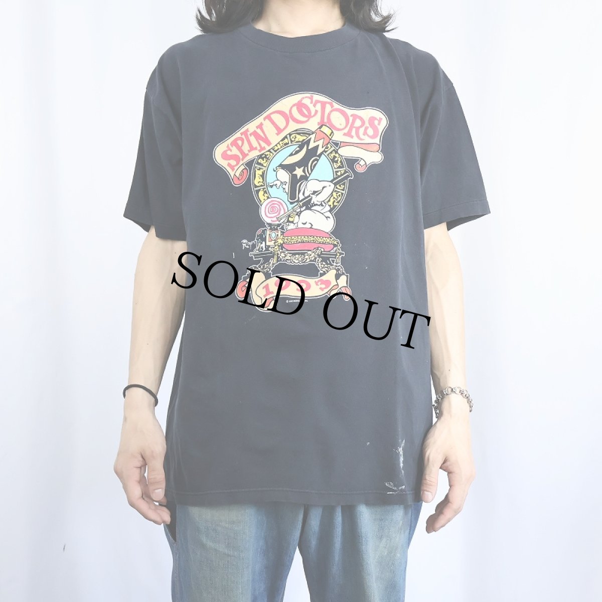 画像2: 90's SPINDOCTORS USA製 オルタナティヴ・ロックバンド プリントTシャツ BLACK XL (2)