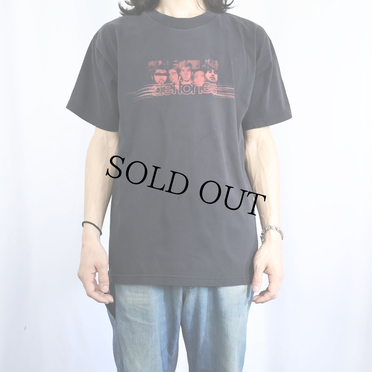 画像2: 2000's deftones オルタナティヴ・メタル・バンド プリントTシャツ BLACK L (2)