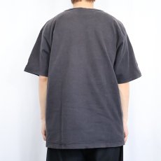 画像3: 80〜90's Champion USA製 青刺繍タグ 後期 ロゴプリントTシャツ BLACK L (3)