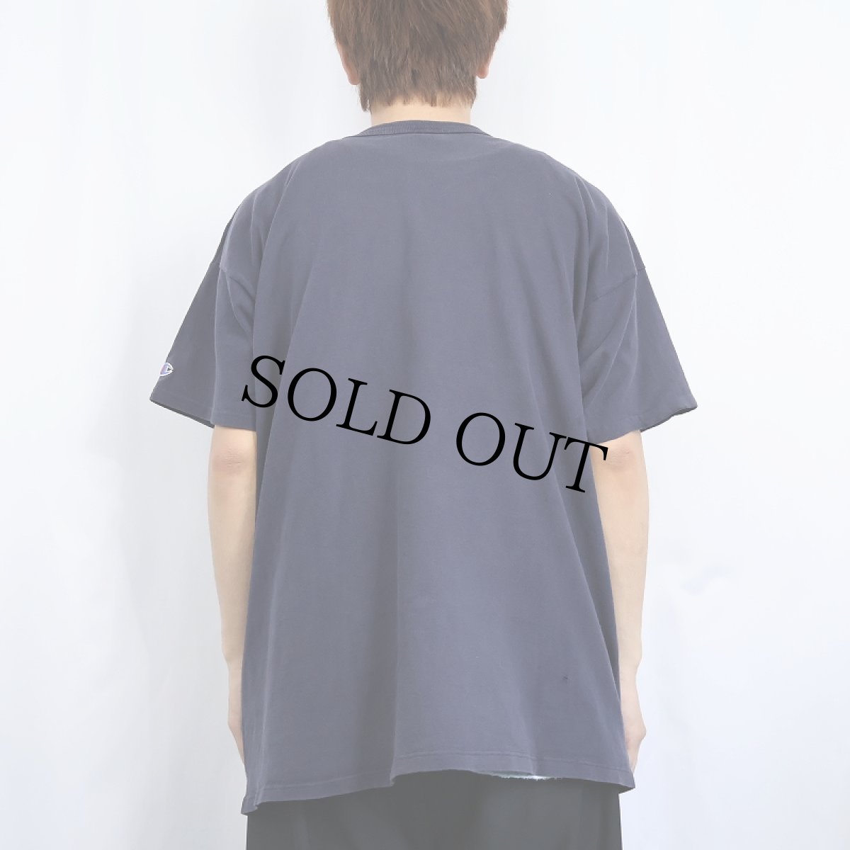 画像3: 80〜90's Champion USA製 青刺繍タグ 中期 ロゴプリントTシャツ NAVY XXL (3)