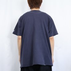 画像3: 80〜90's Champion USA製 青刺繍タグ 後期 ロゴプリントTシャツ NAVY XXL (3)