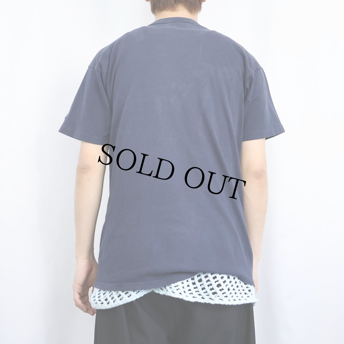 画像3: 80〜90's Champion USA製 青刺繍タグ 後期 無地Tシャツ NAVY L (3)